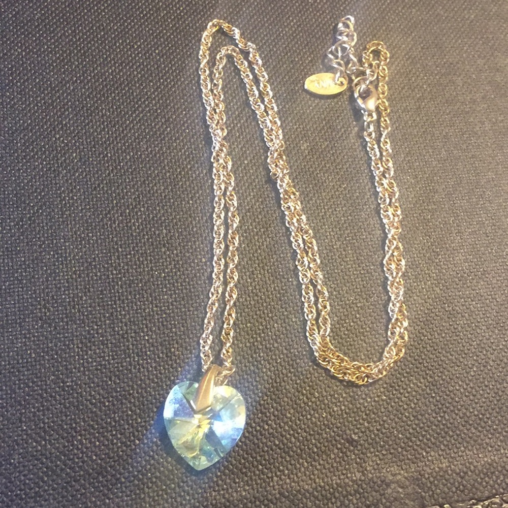 BMNY yellow crystal heart necklace